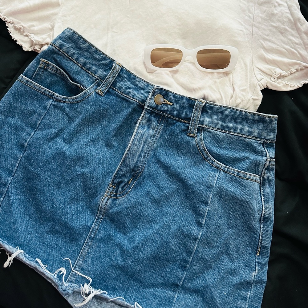 Denim mini skirt